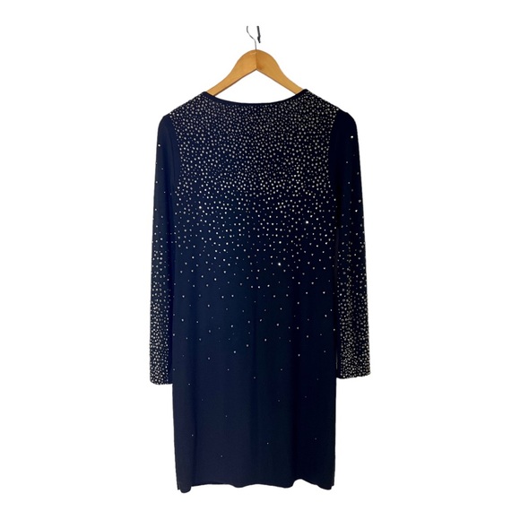 Ce Ce by Cynthia Steffe Black Embellished Rhinestone Long Sleeve Dress SZ M - Picture 3 of 15